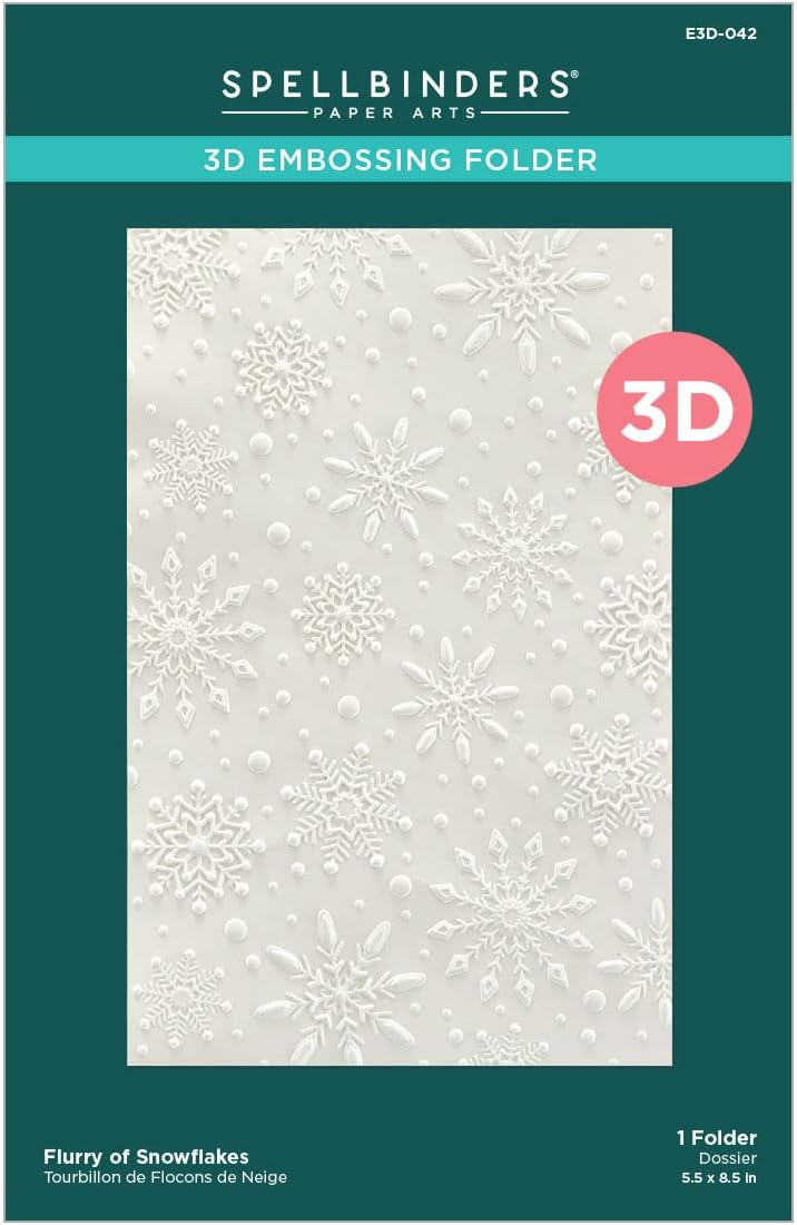 Spellbinders 3D Embossing Folder 5.5"x8.5" - Flurry of Snowflakes - Image 1